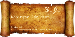 Weninger Jácint névjegykártya